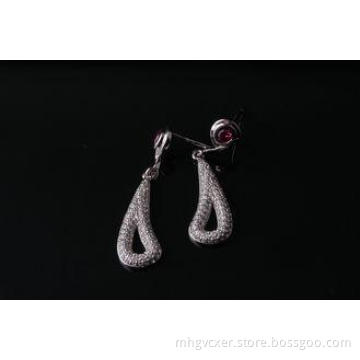 Handmade Nickel Free Silver CZ Earrings for ladies , cubic